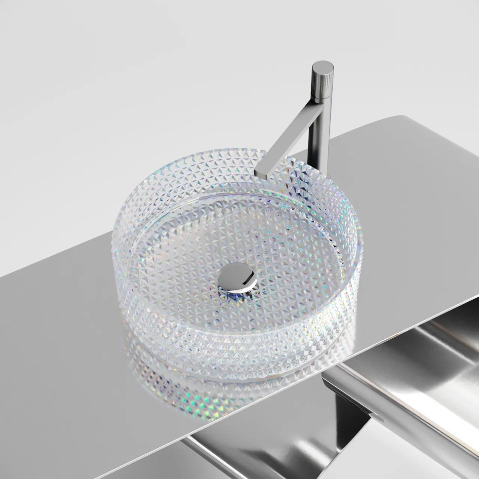 Умывальник чаша накладная круглая (цвет неон) Cristal 360x360x112мм