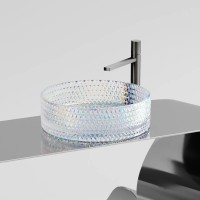 Умывальник чаша накладная круглая (цвет неон) Cristal 360x360x112мм