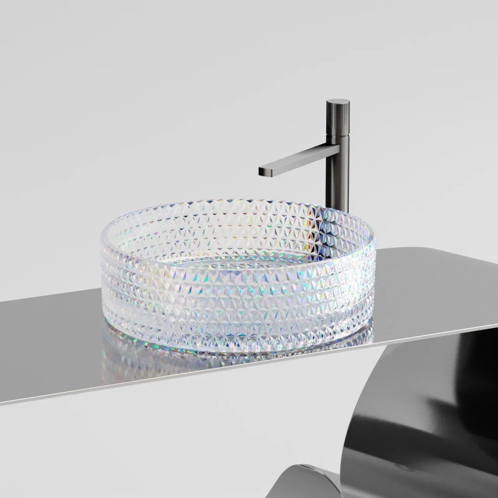 Умывальник чаша накладная круглая (цвет неон) Cristal 360x360x112мм