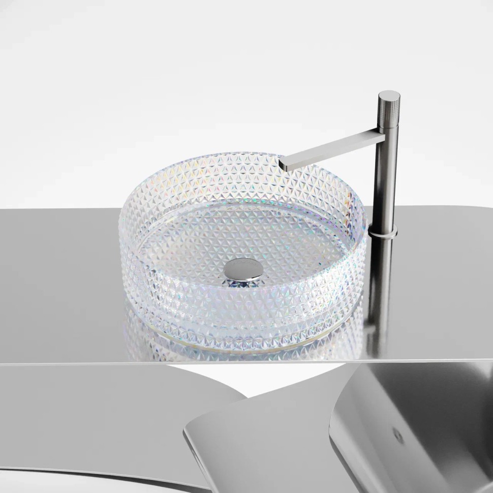 Умывальник чаша накладная круглая (цвет неон) Cristal 360x360x112мм