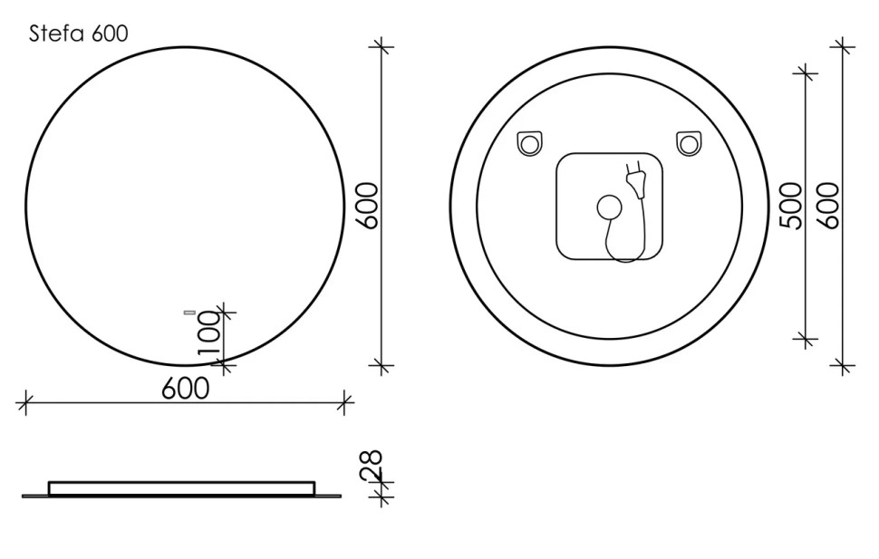 Зеркало для ванной комнаты SANCOS Sfera D600 c подсветкой , арт. SF600