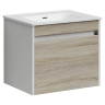 Тумба подвесная SANCOS Smart 590х450х500, c двумя ящиками оснащенными доводчиками, дуб бардолино/белый , арт. SM60E