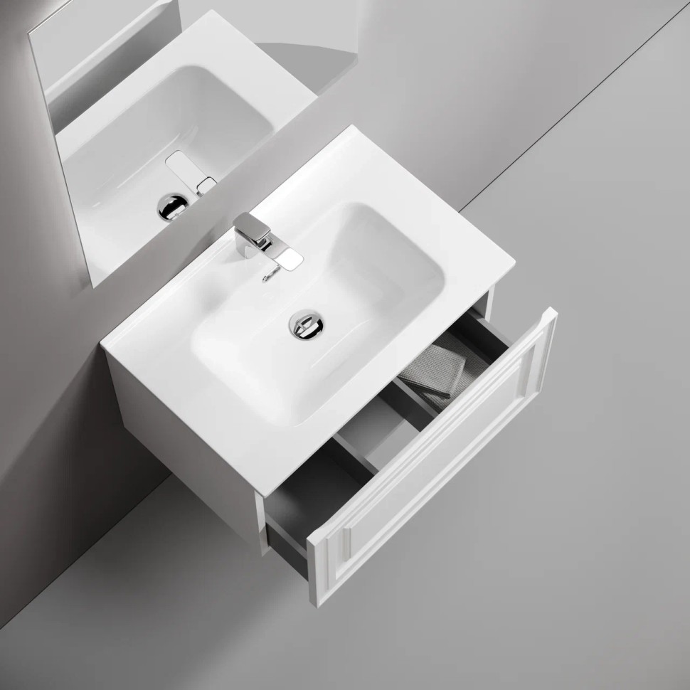 Тумба подвесная SANCOS Very 690х445х406, c одним ящиком оснащенным доводчиками, Bianco , арт.VR70W