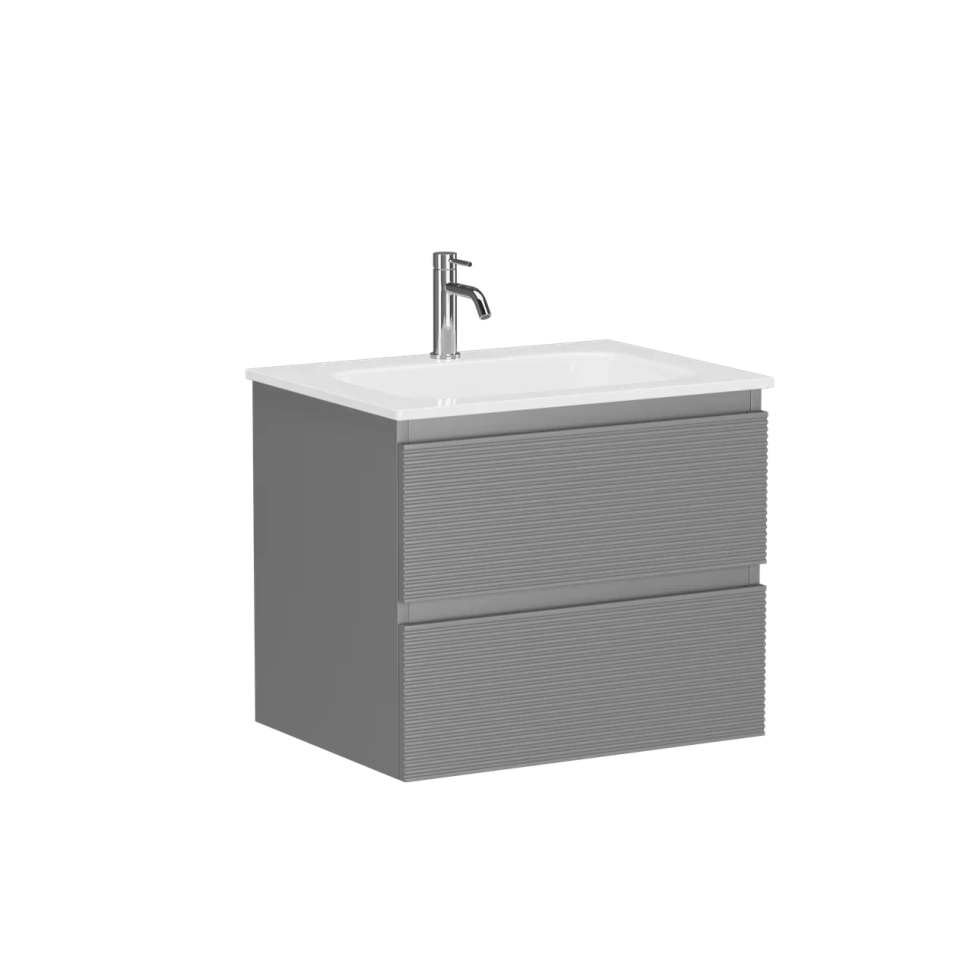 Тумба подвесная SANCOS Folk 590х445х500, c двумя ящиками оснащенными доводчиками, Ergraut soft, арт.FL60ES