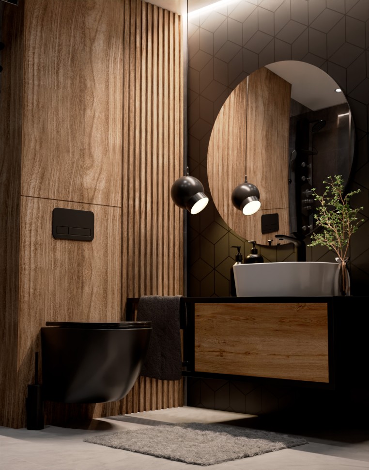 AQM2002MB Унитаз подвесной с сиденьем SoftClose, технология смыва Rimless, скрыт. крепеж. Черный мат