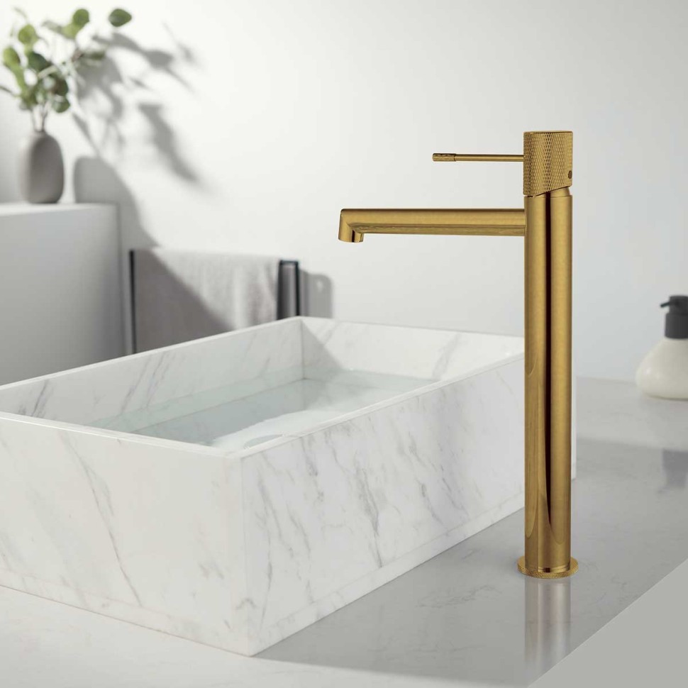 Смеситель для раковины Дизаер (Desire) VBF-1D2BG однорычажный, брашированное золото