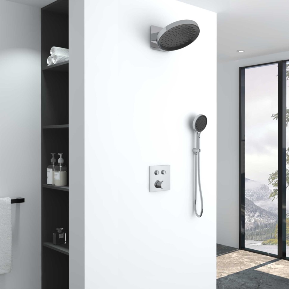 Душевой комплект VSFW-421I3CH встраиваемый, двухрежимный, хром