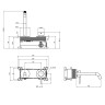 AQM 6215MB Siena Смеситель для раковины настенный на 2 отв. 180мм, внутр монтаж в компл., Черный матовый
