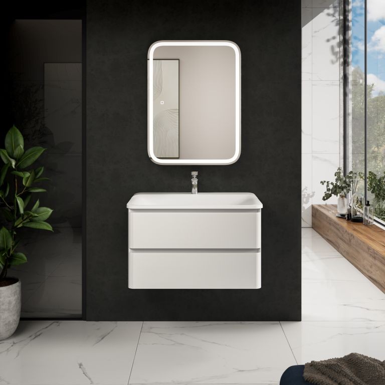 AQM900480WH "S4" тумба под умывальник подвесная 80 см., цвет белый глянец.