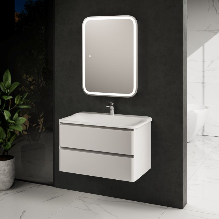 AQM900480WH "S4" тумба под умывальник подвесная 80 см., цвет белый глянец.