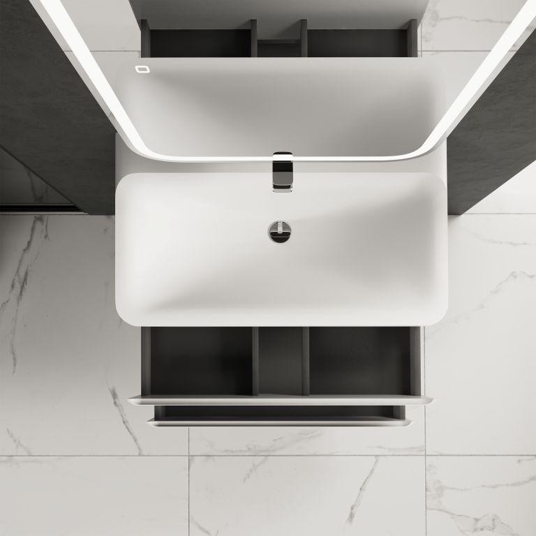 AQM900480WH "S4" тумба под умывальник подвесная 80 см., цвет белый глянец.