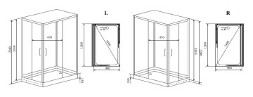 Timo Premium HELKA H-515R-T-CH/C душевая кабина (90*120*220), шт, стульчик прозрачный