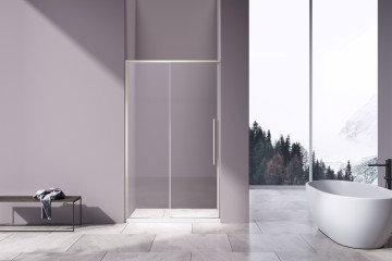 Душевая дверь Слим-Н (Slim-N) VDS-4SN140CLBN, 1400, брашированный никель, стекло прозрачное,