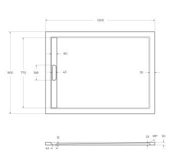 Поддон из искусственного мрамора CEZARES TRAY-AS-AH-120/90-30-W