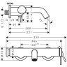 Смеситель Hansgrohe Tecturis S для ванны, настенный, цвет: хром 73422000
