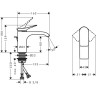 Смеситель для раковины Hansgrohe Vivenis со сливным гарнитуром, 75010670, черный матовый