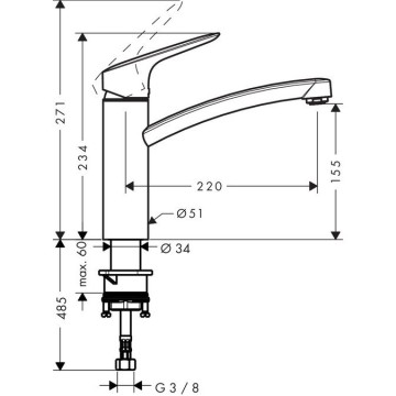 Смеситель для раковин Hansgrohe Logis хром (71832000)