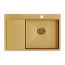 Мойка нерж. сталь KRONER 78F, PM217851-BGR, брашированное золото, правая, 780х510мм, Paulmark