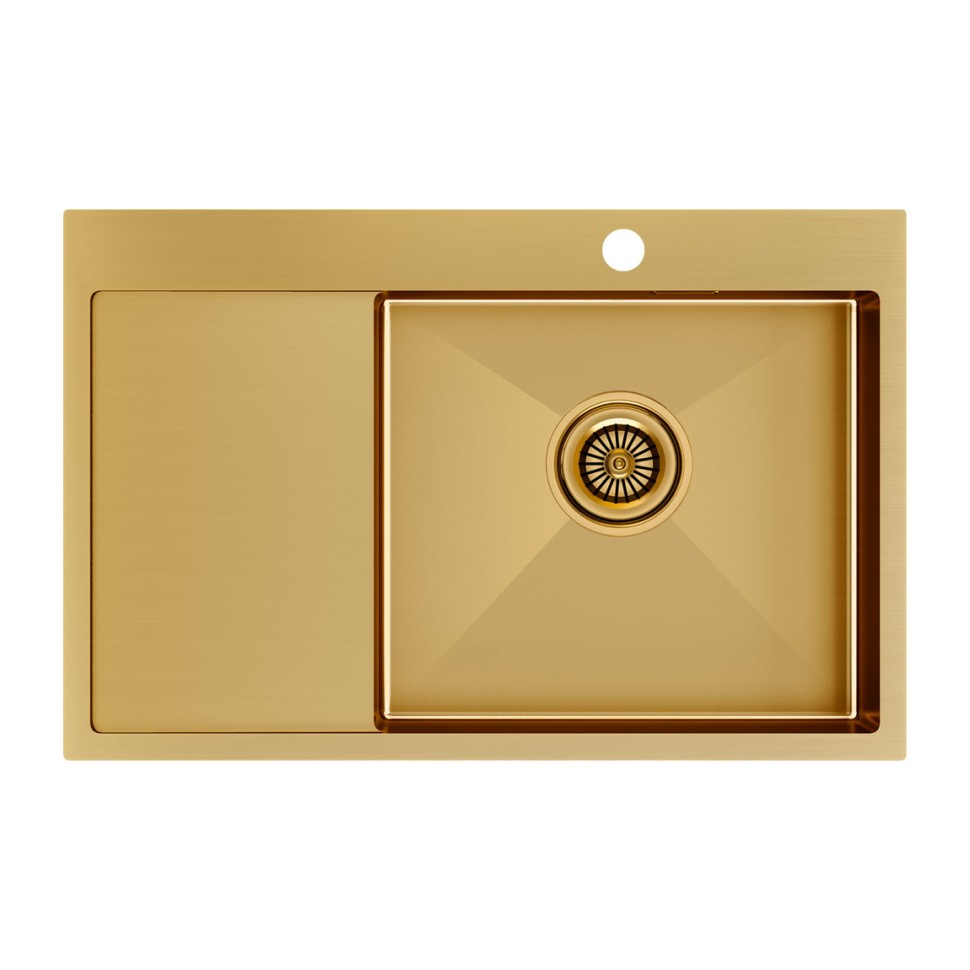 Мойка нерж. сталь KRONER 78F, PM217851-BGR, брашированное золото, правая, 780х510мм, Paulmark