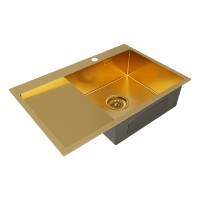 Мойка нерж. сталь KRONER 78F, PM217851-BGR, брашированное золото, правая, 780х510мм, Paulmark