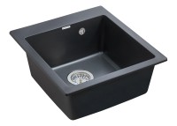 Мойка KANTE 45, IT-GRANIT, PM104651-BLM, черный металлик, 460х510 мм, Paulmark