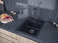 Мойка KANTE 45, IT-GRANIT, PM104651-BLM, черный металлик, 460х510 мм, Paulmark