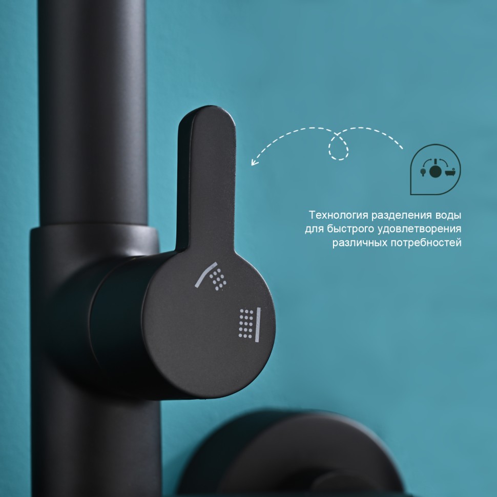 Душевая система Splenka для ванны и душа S06.24.06 Черный