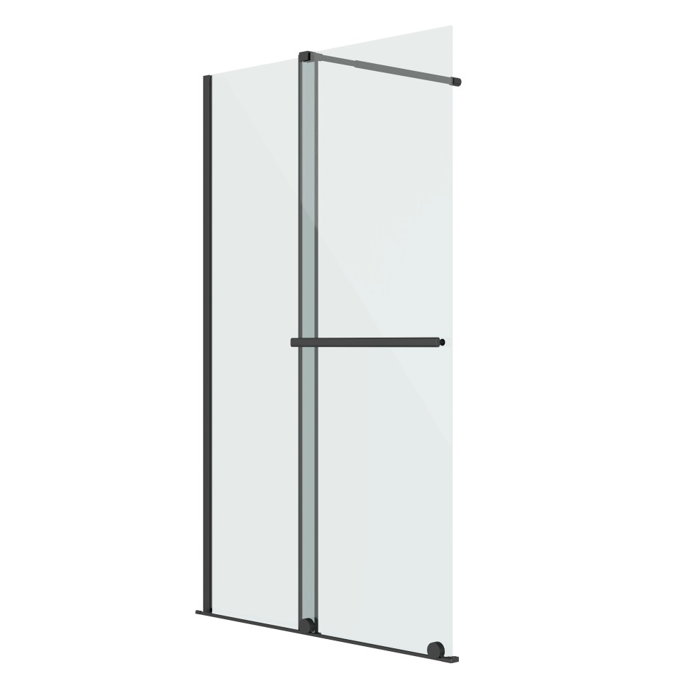 Душевая перегородка Niagara Nova NG-671-10BLACK (100х200) черный матовый,раздвижная,стекло прозрачное,1 место