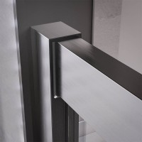 Душевой угол Veconi Premium Trento PTC-20GR, 1000Х900x2000, брашированный графит, стекло прозрачное