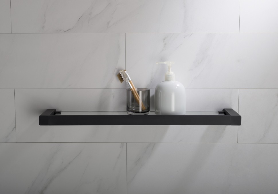 Полка в ванную стеклянная Timo Selene 14072/03 черный