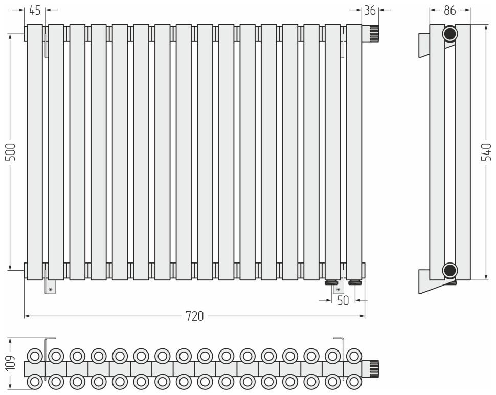 Эстет-00 EU50 500х720 16 секций