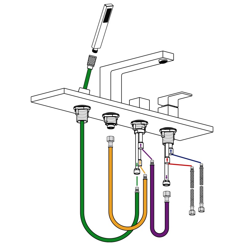 Смеситель для ванны с душем, врезной Timo Selene 2130/00Y хром