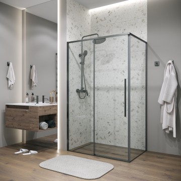 Душевое ограждение Grossman Galaxy 100.K33.01.130.42.00-200.K33.01.90.42.00 (130х90х195) раздвижная,графит сатин,стекло прозрачное,2 места