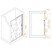 Душевая дверь RGW PA-14Gb (Прозрачное, 1300)