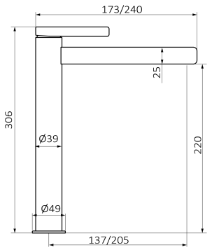 Смеситель для раковины GRB AXIS XXL 74550742, черный матовый
