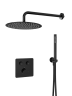 Душевая система скрытого монтажа для душа MILLEAU Tissage TERMO 2SBIT/801-GB на 2 потока (комплект с монтажным блоком), Черный глянец
