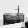 Умывальник чаша накладная круглая (цвет черный) Cristal 360x360x112мм