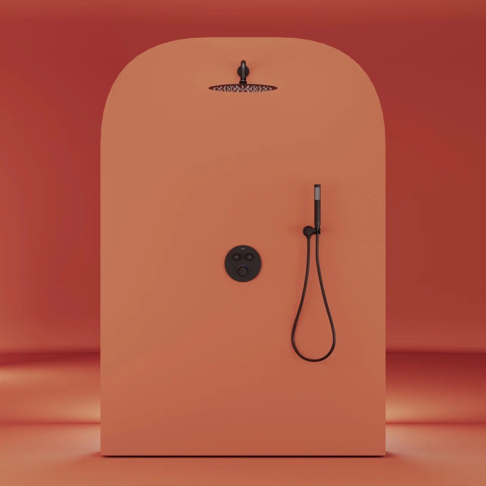 Душевой комплект SANCOS Link встраиваемый, c термостатическим смесителем, цвет черный матовый, арт. SC3005MB