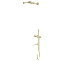 Душевая система ABBER Perfekte 316 AF8A50BG скрытого монтажа с изливом, брашированное светлое золото