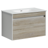 Тумба подвесная SANCOS Smart 790х450х500, c двумя ящиками оснащенными доводчиками, дуб бардолино/белый , арт. SM80E
