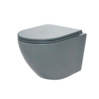 AQM2002MGR Унитаз подвесной с сиденьем SoftClose, технология смыва Rimless, скрыт.крепеж. Цвет серый