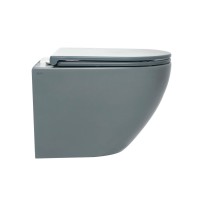 AQM2002MGR Унитаз подвесной с сиденьем SoftClose, технология смыва Rimless, скрыт.крепеж. Цвет серый