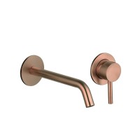 AQM6215BC Siena Смеситель для раковины настенный на 2 отв. 180мм, внутр. монт часть в компл., Медь шлифованная