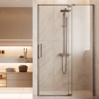 Душевая дверь Экстенза (Extenza) VDP-4EX1112CLGM, 1100/1200, вороненая сталь, стекло прозрачное