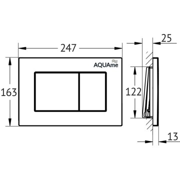 AQM4102CR Панель смыва AQUAme, хром