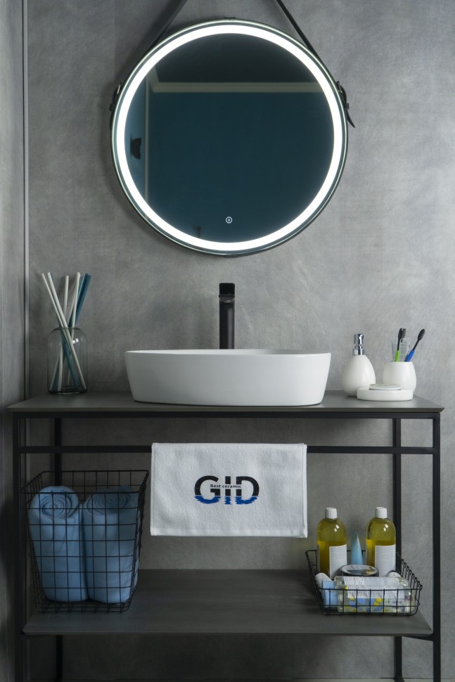 Раковина Gid N9386 51139 накладная белая 50x40x12