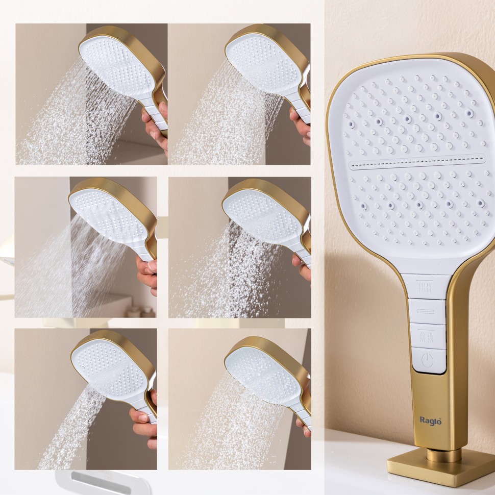 Смеситель Raglo для ванны на борт ванны, золотой сатин