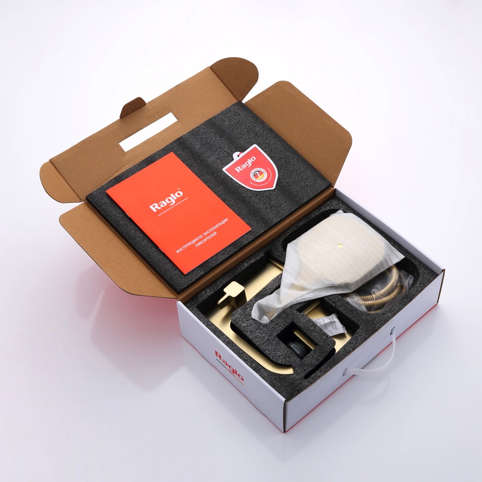 Смеситель Raglo для ванны на борт ванны, золотой сатин