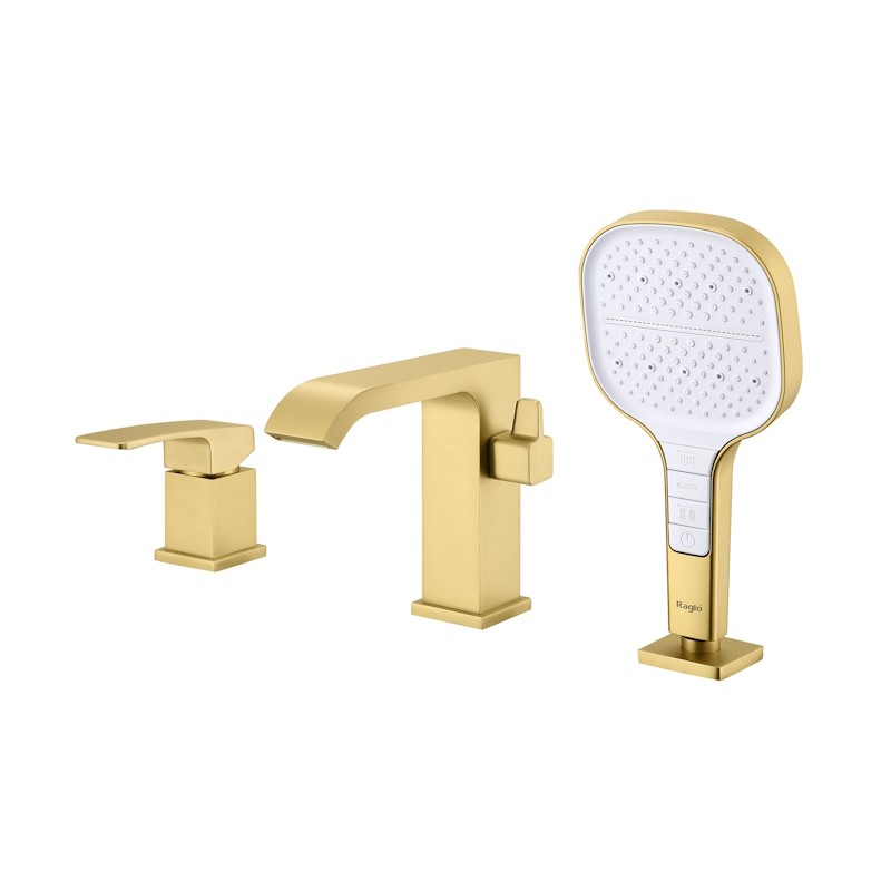 Смеситель Raglo для ванны на борт ванны, золотой сатин