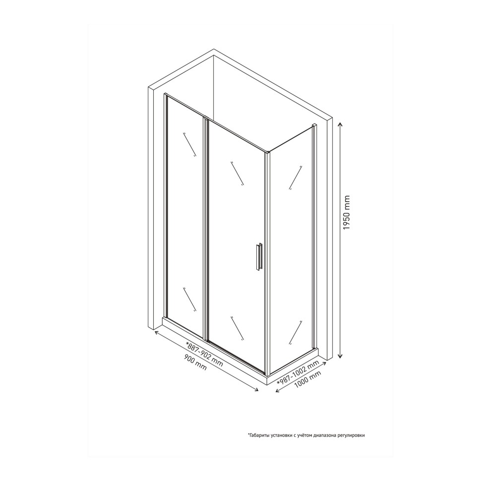 Душевой уголок LEGOS LS-2 900х1000